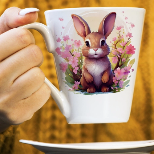 WIOSENNY WIELKANOCNY KUBEK LATTE 330ml PREZENT WIOSNA ZAJĄC