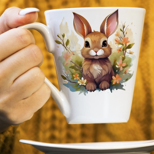 WIOSENNY WIELKANOCNY KUBEK LATTE 330ml PREZENT WIOSNA ZAJĄC