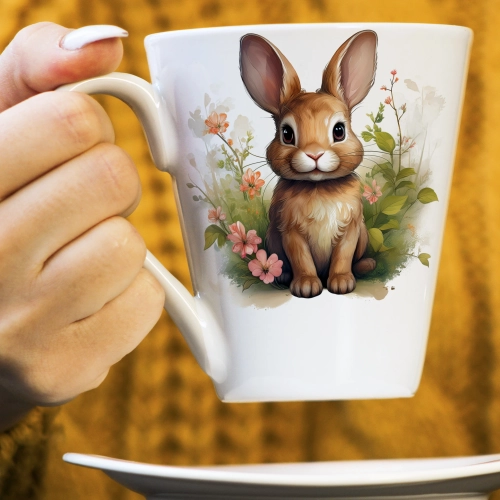 WIOSENNY WIELKANOCNY KUBEK LATTE 330ml PREZENT WIOSNA ZAJĄC