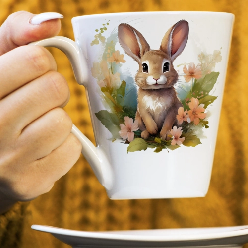 WIOSENNY WIELKANOCNY KUBEK LATTE 330ml PREZENT WIOSNA ZAJĄC
