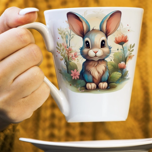 WIOSENNY WIELKANOCNY KUBEK LATTE 330ml PREZENT WIOSNA ZAJĄC