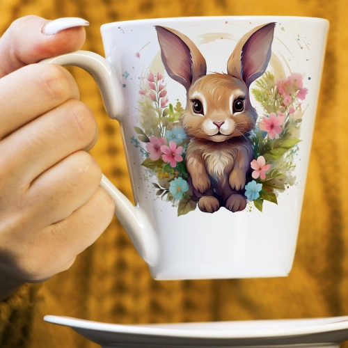 WIOSENNY WIELKANOCNY KUBEK LATTE 330ml PREZENT WIOSNA ZAJĄC