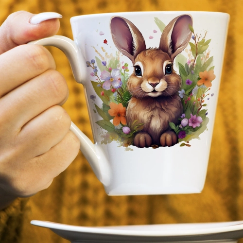 WIOSENNY WIELKANOCNY KUBEK LATTE 330ml PREZENT WIOSNA ZAJĄC