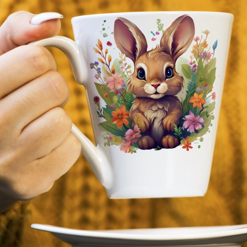 WIOSENNY WIELKANOCNY KUBEK LATTE 330ml PREZENT WIOSNA ZAJĄC
