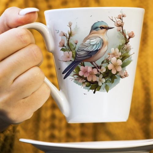 WIOSENNY WIELKANOCNY KUBEK LATTE 330ml PREZENT WIOSNA PTAK