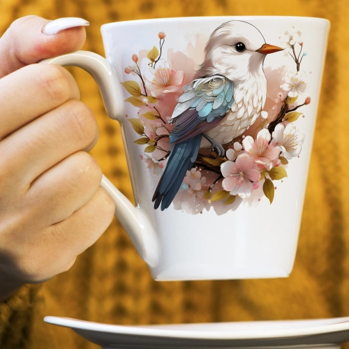 WIOSENNY WIELKANOCNY KUBEK LATTE 330ml PREZENT WIOSNA PTAK