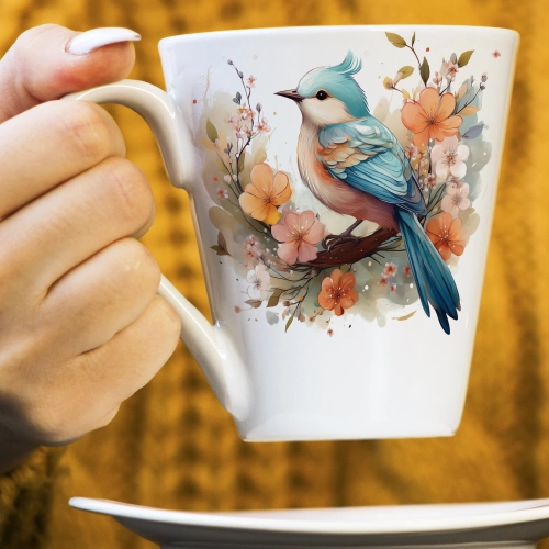 WIOSENNY WIELKANOCNY KUBEK LATTE 330ml PREZENT WIOSNA PTAK