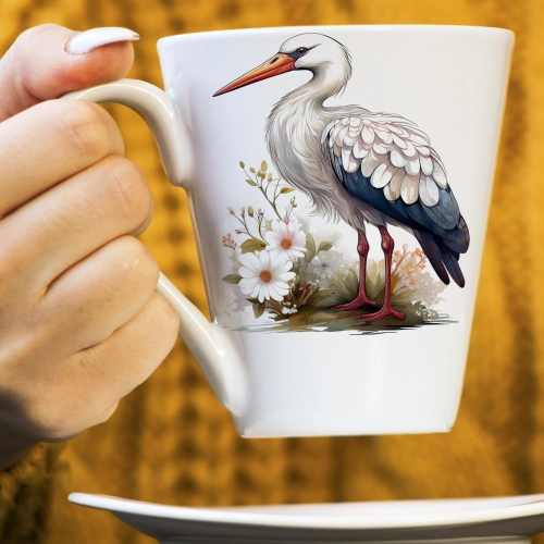 WIOSENNY WIELKANOCNY KUBEK LATTE 330ml PREZENT WIOSNA BOCIAN