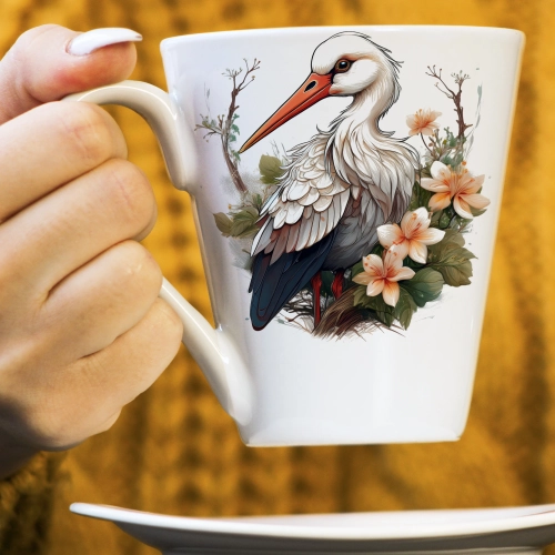 WIOSENNY WIELKANOCNY KUBEK LATTE 330ml PREZENT WIOSNA BOCIAN