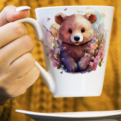 WIOSENNY WIELKANOCNY KUBEK LATTE 330ml PREZENT WIOSNA NIEDZWIEDŹ