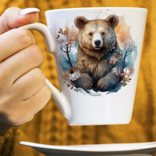 WIOSENNY WIELKANOCNY KUBEK LATTE 330ml PREZENT WIOSNA NIEDZWIEDŹ