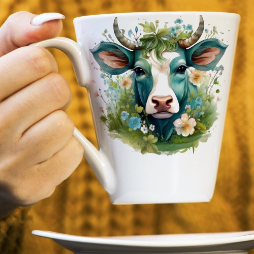 WIOSENNY WIELKANOCNY KUBEK LATTE 330ml PREZENT WIOSNA KROWA