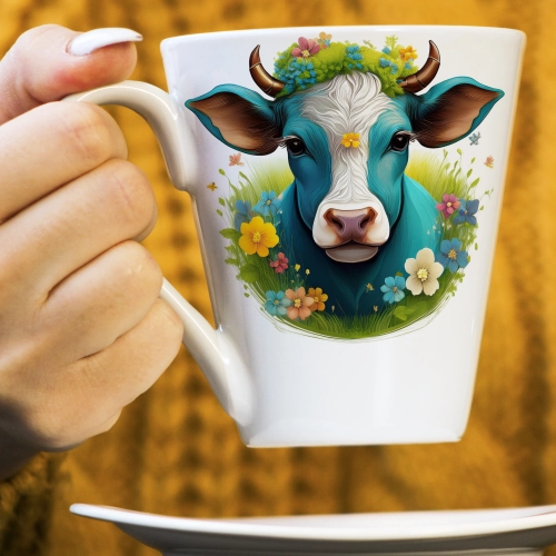 WIOSENNY WIELKANOCNY KUBEK LATTE 330ml PREZENT WIOSNA KROWA