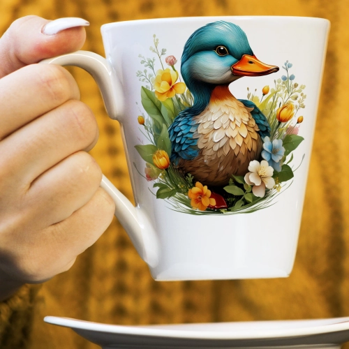 WIOSENNY WIELKANOCNY KUBEK LATTE 330ml PREZENT WIOSNA KACZKA