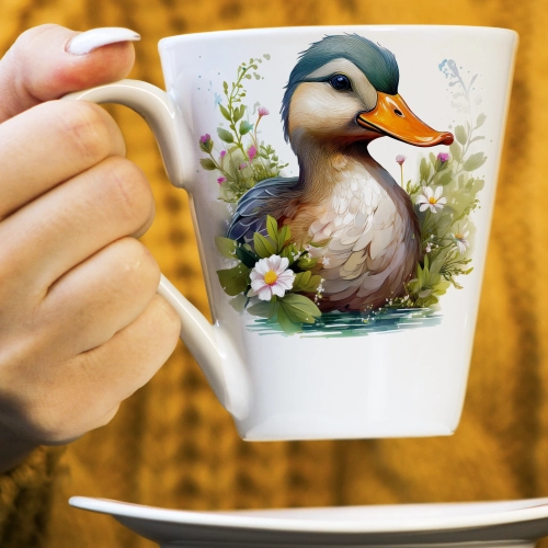 WIOSENNY WIELKANOCNY KUBEK LATTE 330ml PREZENT WIOSNA KACZKA