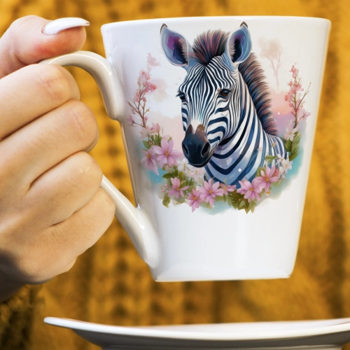 WIOSENNY WIELKANOCNY KUBEK LATTE 330ml PREZENT WIOSNA ZEBRA