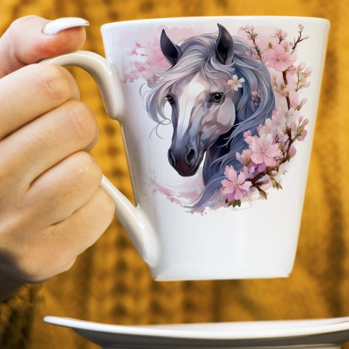 WIOSENNY WIELKANOCNY KUBEK LATTE 330ml PREZENT WIOSNA KOŃ