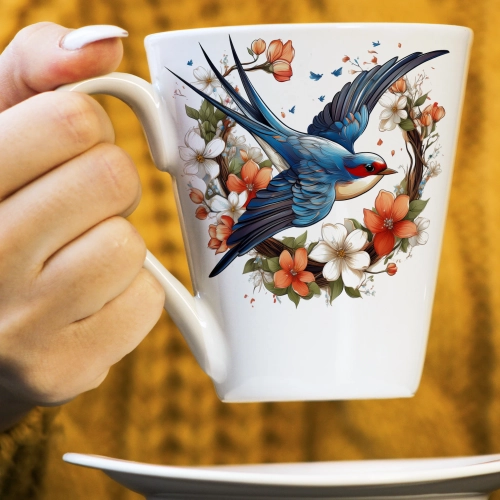 WIOSENNY WIELKANOCNY KUBEK LATTE 330ml PREZENT WIOSNA PTAK