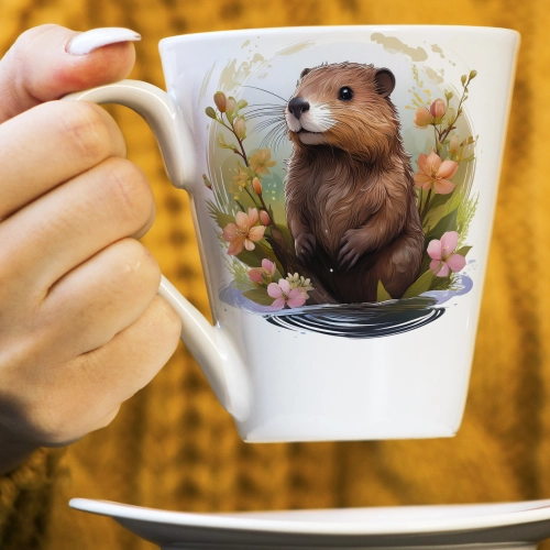 WIOSENNY WIELKANOCNY KUBEK LATTE 330ml PREZENT WIOSNA BÓBR