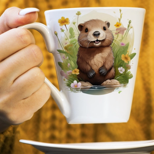 WIOSENNY WIELKANOCNY KUBEK LATTE 330ml PREZENT WIOSNA BÓBR