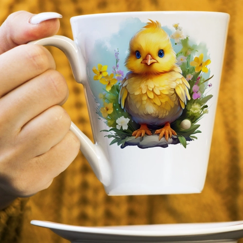 WIOSENNY WIELKANOCNY KUBEK LATTE 330ml PREZENT WIOSNA KURCZAK