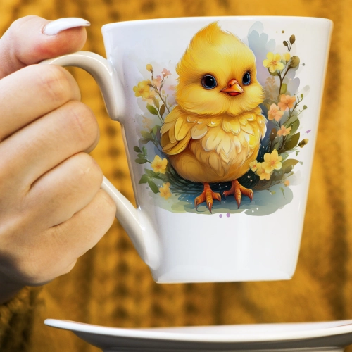 WIOSENNY WIELKANOCNY KUBEK LATTE 330ml PREZENT WIOSNA KURCZAK