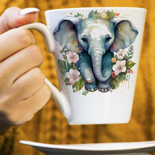 WIOSENNY WIELKANOCNY KUBEK LATTE 330ml PREZENT WIOSNA SŁOŃ