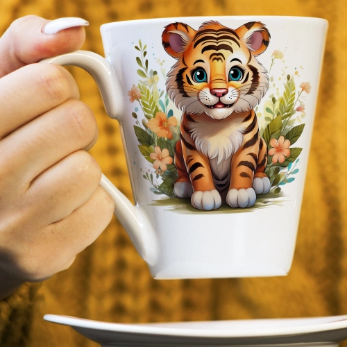 WIOSENNY WIELKANOCNY KUBEK LATTE 330ml PREZENT WIOSNA TYGRYS