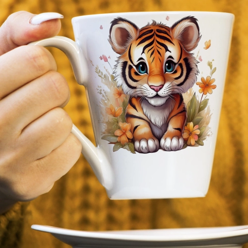 WIOSENNY WIELKANOCNY KUBEK LATTE 330ml PREZENT WIOSNA TYGRYS