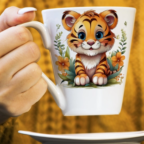 WIOSENNY WIELKANOCNY KUBEK LATTE 330ml PREZENT WIOSNA TYGRYS