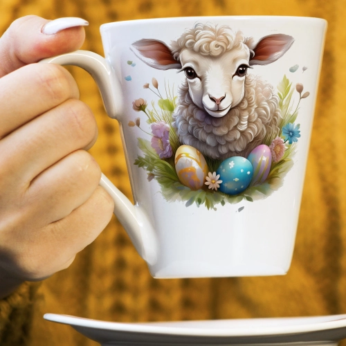 WIOSENNY WIELKANOCNY KUBEK LATTE 330ml PREZENT WIOSNA BARANEK