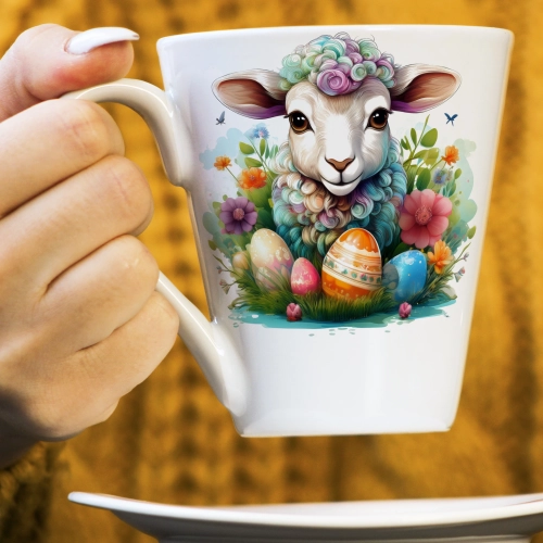 WIOSENNY WIELKANOCNY KUBEK LATTE 330ml PREZENT WIOSNA BARANEK