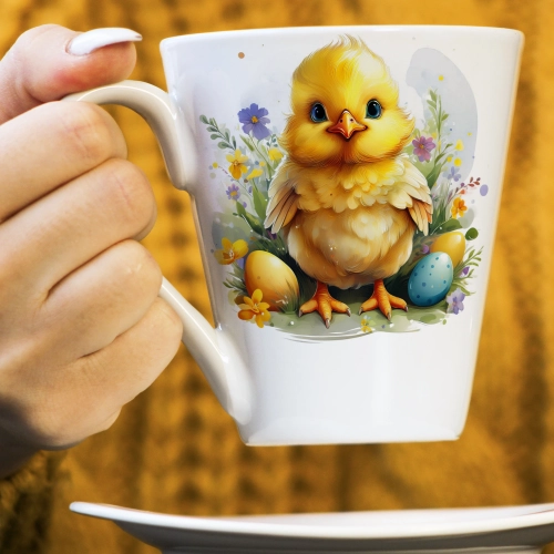WIOSENNY WIELKANOCNY KUBEK LATTE 330ml PREZENT WIOSNA KURCZAK