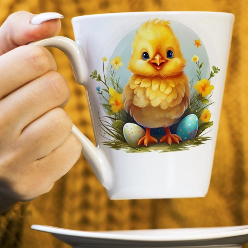 WIOSENNY WIELKANOCNY KUBEK LATTE 330ml PREZENT WIOSNA KURCZAK