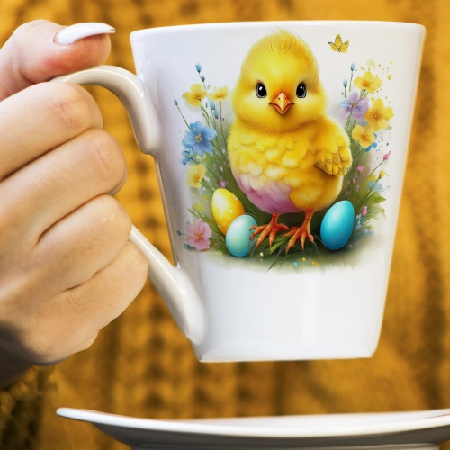 WIOSENNY WIELKANOCNY KUBEK LATTE 330ml PREZENT WIOSNA KURCZAK