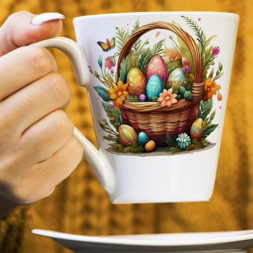 WIOSENNY WIELKANOCNY KUBEK LATTE 330ml PREZENT WIOSNA PISANKI