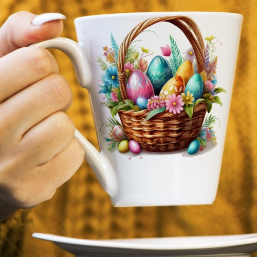 WIOSENNY WIELKANOCNY KUBEK LATTE 330ml PREZENT WIOSNA PISANKI