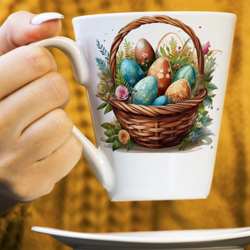 WIOSENNY WIELKANOCNY KUBEK LATTE 330ml PREZENT WIOSNA PISANKI