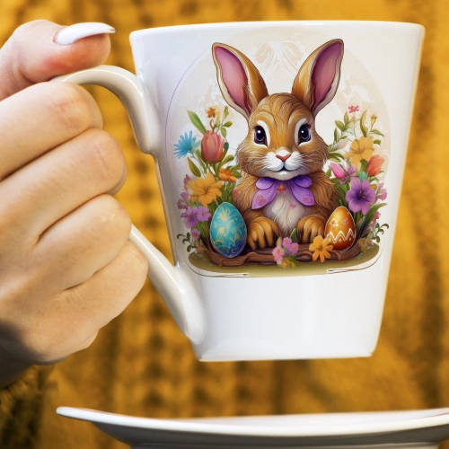 WIOSENNY WIELKANOCNY KUBEK LATTE 330ml PREZENT WIOSNA PISANKI ZAJĄCZEK