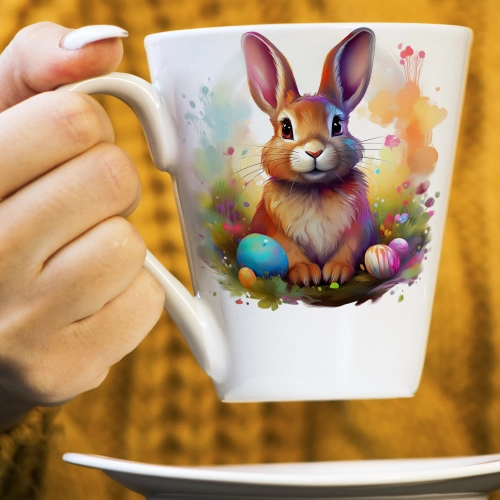 WIOSENNY WIELKANOCNY KUBEK LATTE 330ml PREZENT WIOSNA PISANKI ZAJĄCZEK