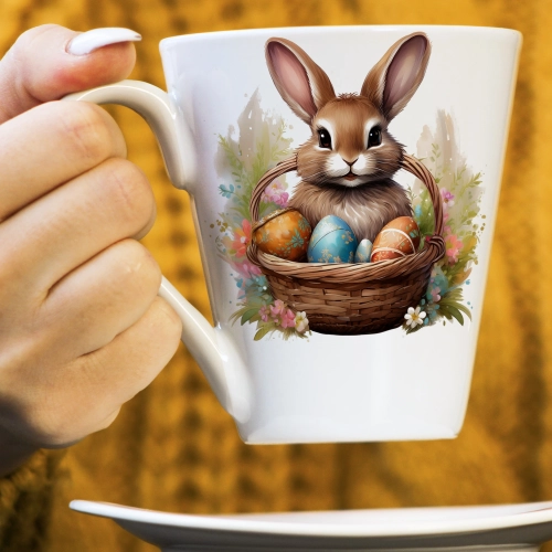 WIOSENNY WIELKANOCNY KUBEK LATTE 330ml PREZENT WIOSNA PISANKI ZAJĄCZEK