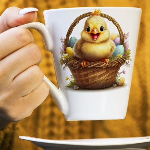 WIOSENNY WIELKANOCNY KUBEK LATTE 330ml PREZENT WIOSNA PISANKI KURCZACZEK