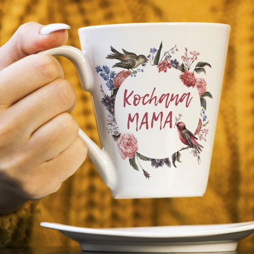 KUBEK LATTE 330ml DLA MAMY Z NADRUKIEM NA PREZENT DZIEŃ MATKI MAMA MAMUSIA