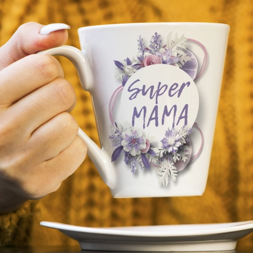 KUBEK LATTE 330ml DLA MAMY Z NADRUKIEM NA PREZENT DZIEŃ MATKI MAMA MAMUSIA