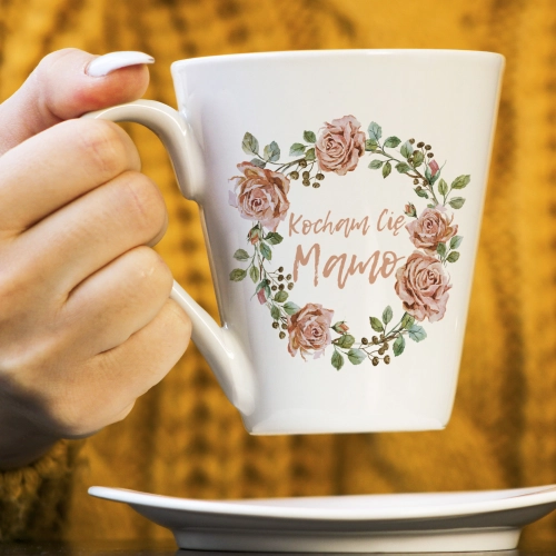 KUBEK LATTE 330ml DLA MAMY Z NADRUKIEM NA PREZENT DZIEŃ MATKI MAMA MAMUSIA