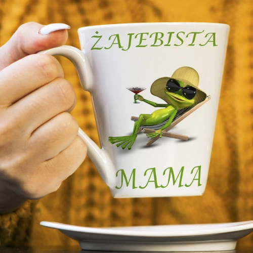 KUBEK LATTE 330ml DLA MAMY Z NADRUKIEM NA PREZENT DZIEŃ MATKI MAMA MAMUSIA