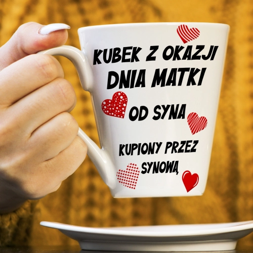 KUBEK LATTE 330ml DLA MAMY Z NADRUKIEM NA PREZENT DZIEŃ MATKI MAMA MAMUSIA