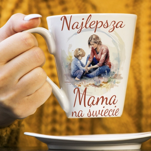 KUBEK LATTE 330ml DLA MAMY Z NADRUKIEM NA PREZENT DZIEŃ MATKI MAMA MAMUSIA