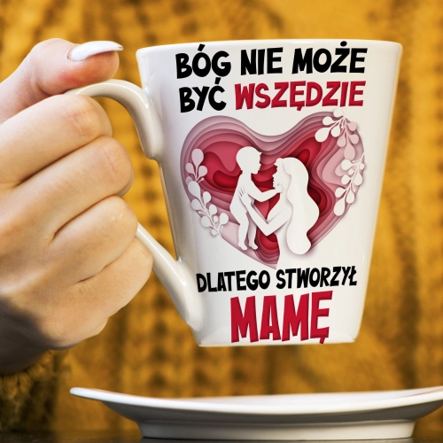KUBEK LATTE 330ml DLA MAMY Z NADRUKIEM NA PREZENT DZIEŃ MATKI MAMA MAMUSIA