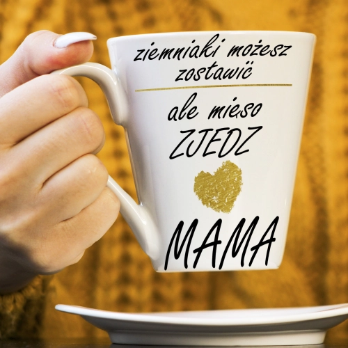 KUBEK LATTE 330ml DLA MAMY Z NADRUKIEM NA PREZENT DZIEŃ MATKI MAMA MAMUSIA